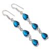 Natural Iolite Quartz Gemstone 925 Sterling Silver Jewelry Earring 2.64" AEE-11290