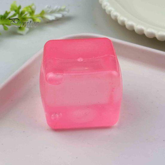Hand Exercise Ball Anxiety Relief Stress Cube Toy, Clear Frosted Squeeze Toy Snowflake Glitter Ice Sensory for Students Workers Tool