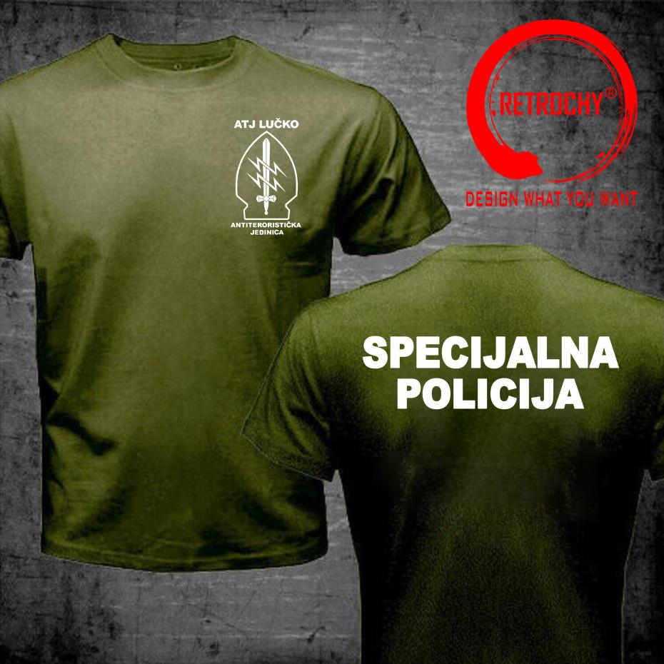 ATJ LUCKO Kroatische Spezialeinheit zur Terrorismusbekämpfung T-Shirt Unisex T-Shirt Unisex Kurzarm Oberteile T-Shirt Sommer Baumwoll-T-Shirt