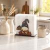 Stable Vertical Paper Towel Stand Thanksgiving Solid Wood Napkin Holder, Fall Harvest Gnome Scarecrow Turkey Tissue Autumn Kitchen Countertop