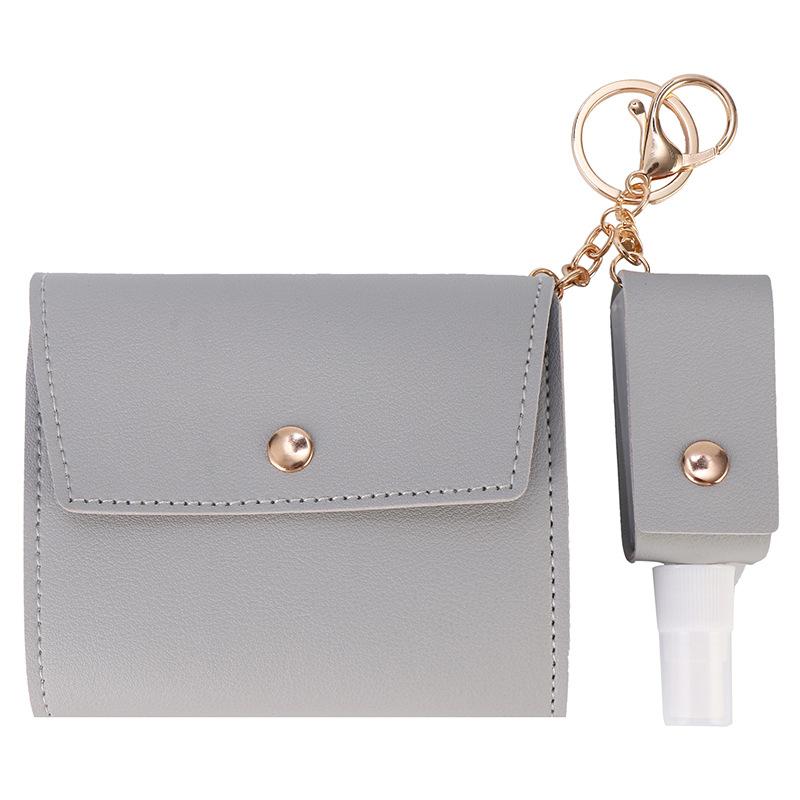1PCS Mask Storage Folder Hand Sanitizer Leather Cover Set Foldable Mask Temporary Storage Folder