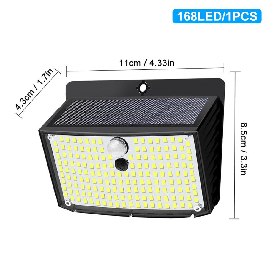 Solar Security Wall Light Garden Small Motion Sensor Fence Light Outdoor Super Bright Waterproof 3 Modes Yard Door Garage