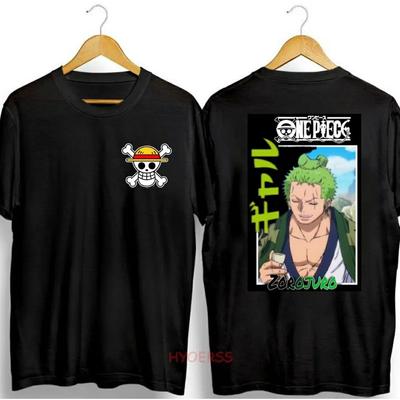ONE PIECE Zoro Mężczyźni Kobiety Retro Anime Harajuku Letnia Koszulka Krótki Rękaw Oversize Casual Luźny Fitness Wygodny Y2k Top