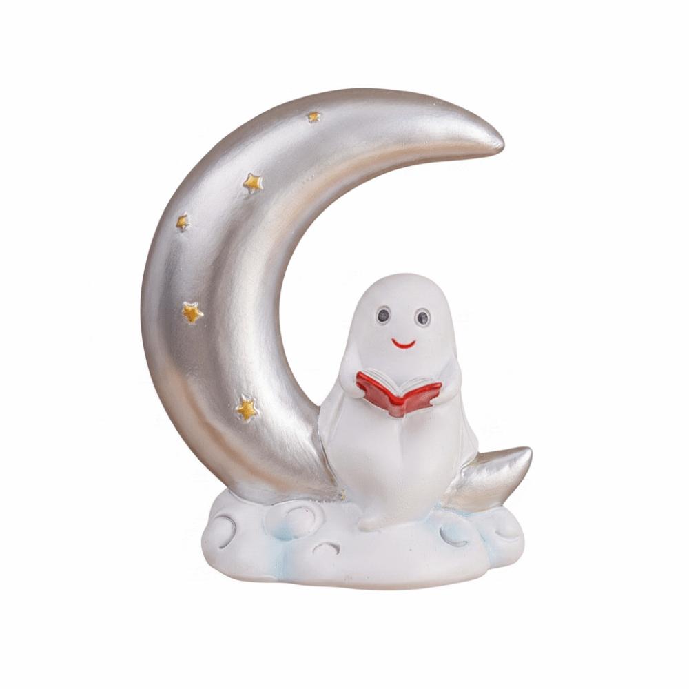 Compact Size Ghost Moon Table Decor Smooth Finish Halloween Resin Ornament Festival Gift