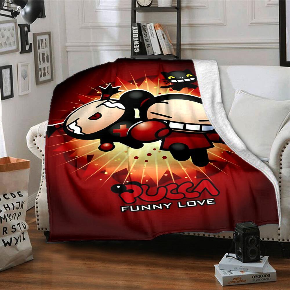 Pucca Blanket Ultra-Soft Suitable for Office Couch Chair Four Seasons Multipurpose Modern Style Ideal Gift For Birthday Valentine'S Day