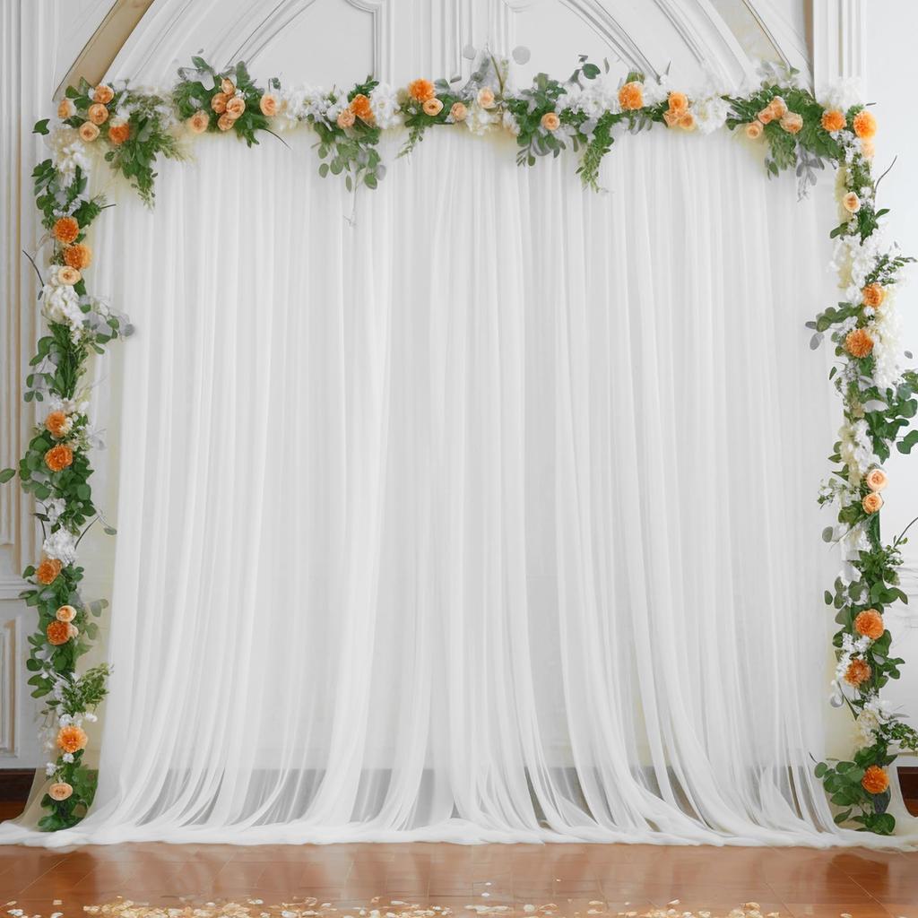 Sage Green Curtains Sheer Chiffon Backdrop Curtain for Backdrop Wedding Drapes for Arch Decor Ceiling Backdrop for Birthday
