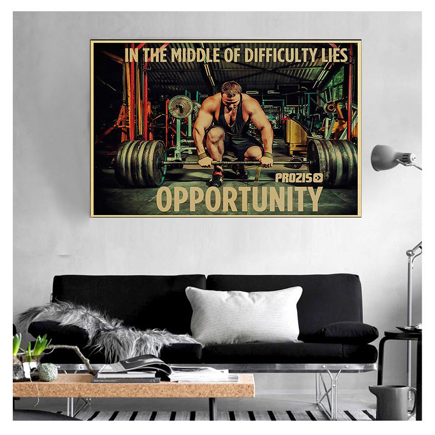 Bodybuilding Muscle Art Painting Retro Poster da parete Decorazioni per la casa Diverse forme di cartoni animati Fitness