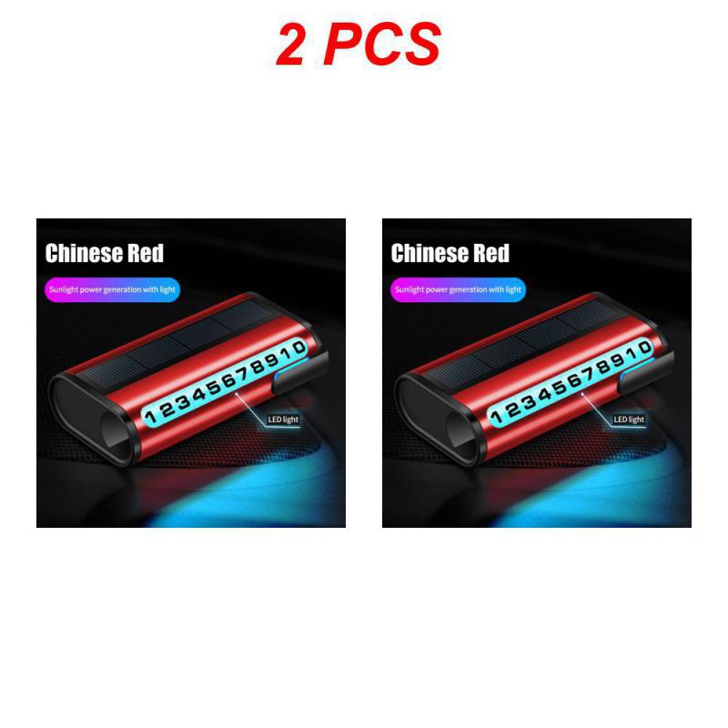 1~10 SZT Samochodowa Tablica z Numerem Parkowania Luminous Auto Karta Parkingowa Ładowanie Solarne Tymczasowy Postój Karta z Numerem Telefonu Do Dekoracji Samochodu