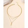 1pc Women's Fashionable Simple Square Multi-Layer Necklace