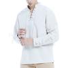 Nueva camisa Henry de algodón y lino para hombre de manga larga hippie casual de playa con cuello mao