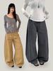 Women's 2026 Spring American Street Style Wide-Leg Balloon Jeans with Curved Drape