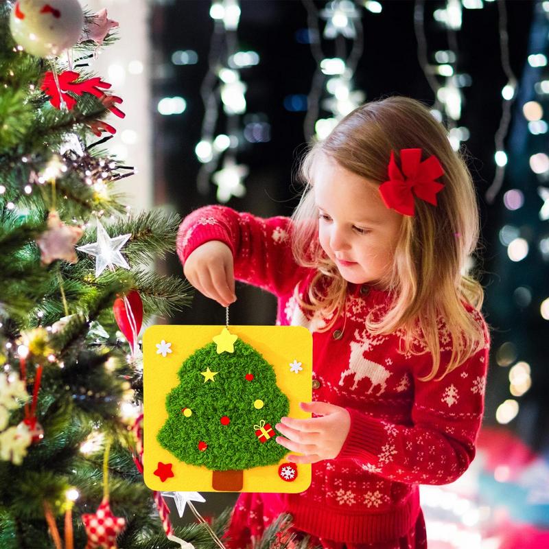 Christmas sewing set crafts sewing set crafts beginners children embroidery toys non-woven for home holiday decoration