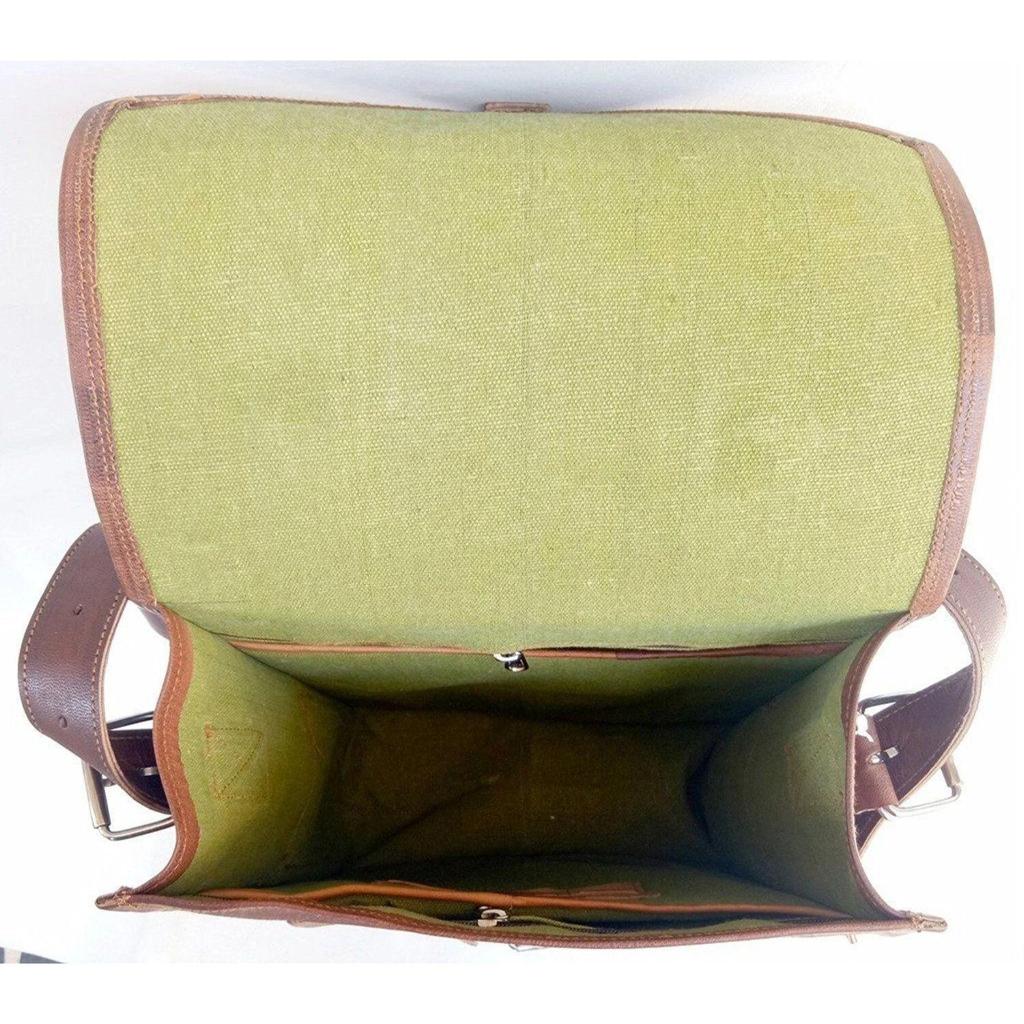 Leather Goat Vintage Messenger Bag Brown Men's Genuine Satchel Real Laptop New