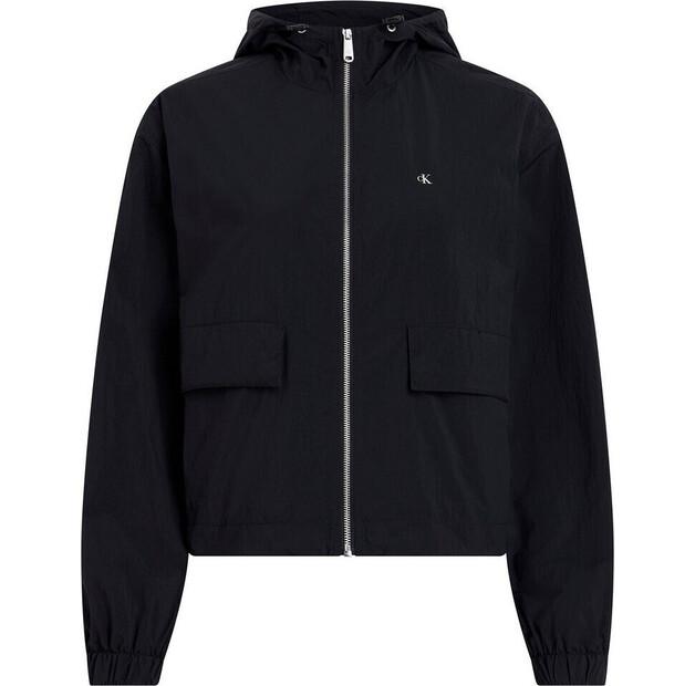 Куртка женская Calvin Klein ветровка из хлопка и нейлона черный/белый
