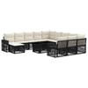 Garden Sofa Set 13 Pieces Black and Cream White Poly Rattan
