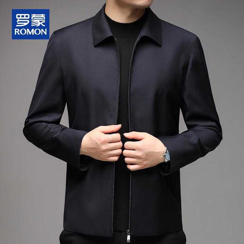 ROMON Men's Autumn/Winter Wool Silk Blend Business Casual Jacket