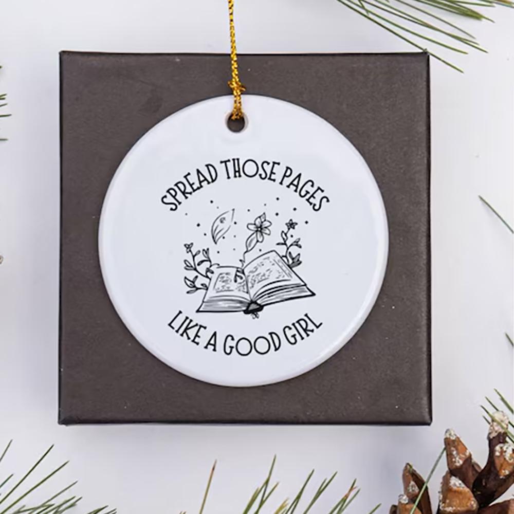 Spread Those Pages Ornament for Book Lovers Dark Romance Smut Reader Spicy Reader Book Worm Gift birthday Keepsake party Decor 1PCS 3inch