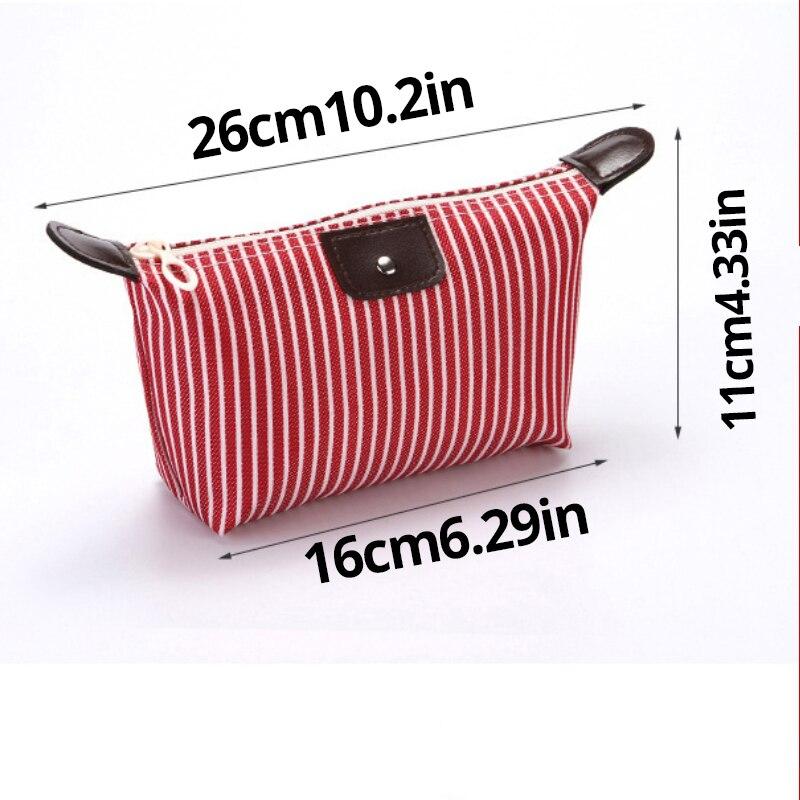 Travel Portable Bag Striped Folding Dumplings Shape Wash Bags for Makeup Storage Women Cosmetic Sundries Travel Portable Bag