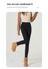 Women's Black Fleece-Lined Thermal Leggings: Warm, High-Waisted, Slim-Fit, Versatile, Thick, Trendy for Autumn/Winter