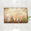 Tin Sign Retro Easter Rabbit Floral Wall Art Home Holiday Decor Metal Poster