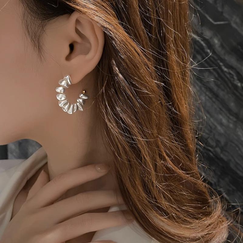 Kolczyki z Pereł Barokowych, Nowy Modny Styl Eleganckie Kolczyki Niszowy Design Wysokiej Klasy Lekki Luksus Kolczyki