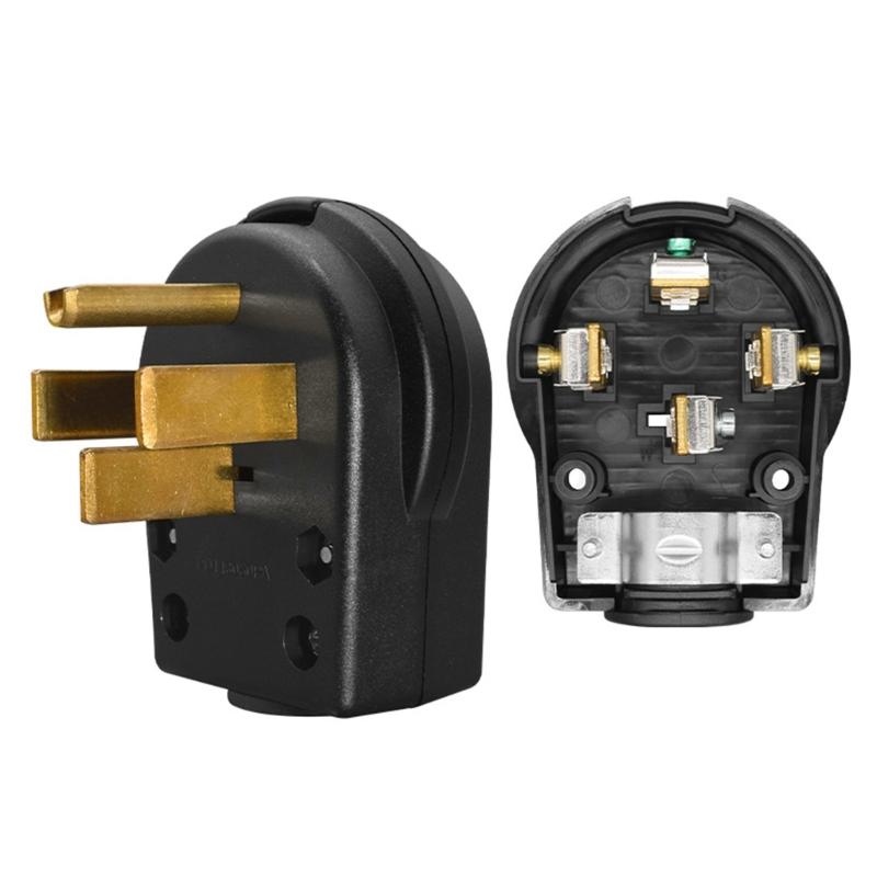 Heavy Duty 50Amp 125/250V 4 Poles Electrical Plug NEMA 14 50P PD1450PA For Commercial Dryers