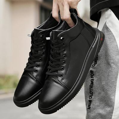 Stivali invernali caldi in vera pelle alla moda da uomo, stivali da uomo versatili 2024, nuove sneakers da uomo, scarpe da passeggio traspiranti classiche alte da uomo