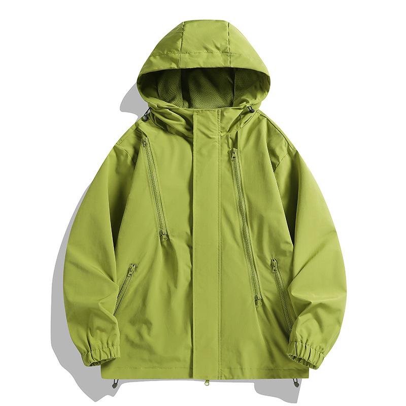 Couple Style Jacket, Men s Versatile Jacket, Men s Spring Men s Trendy Green Three-proof Mountaineering Jacket, Casual Jacket M