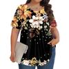 Women's Fashion Casual  Print Round Neck Short Sleeve Top Womens Plus Size Tops