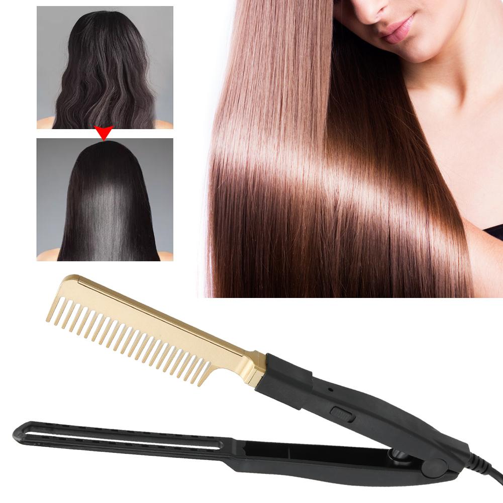 Electric Heating Comb WetDry Use Hair Straightening Hot Brush Hairdressing Tool