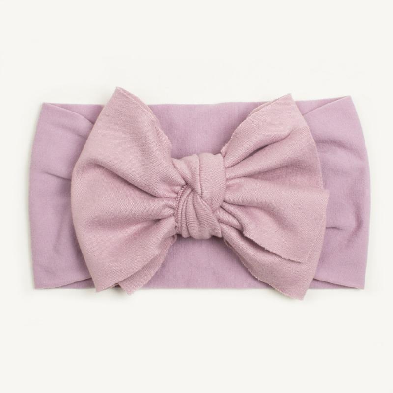 Spring thin baby plain bow headscarf, children's soft and comfortable nylon headband, baby headband