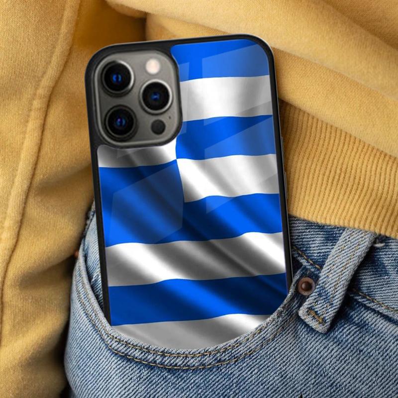 Greece Greek National Flags Soft Phone Case for iPhone 17 Air 16e Pro max 15 Pro 13 14 Plus 11 12 MagSafe Magnetic Coque
