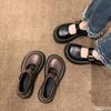 Modne wiosenno-letnie nowe damskie buty retro z okrągłym noskiem, na grubej podeszwie zwiększającej wysokość, proste, wygodne, codzienne damskie buty