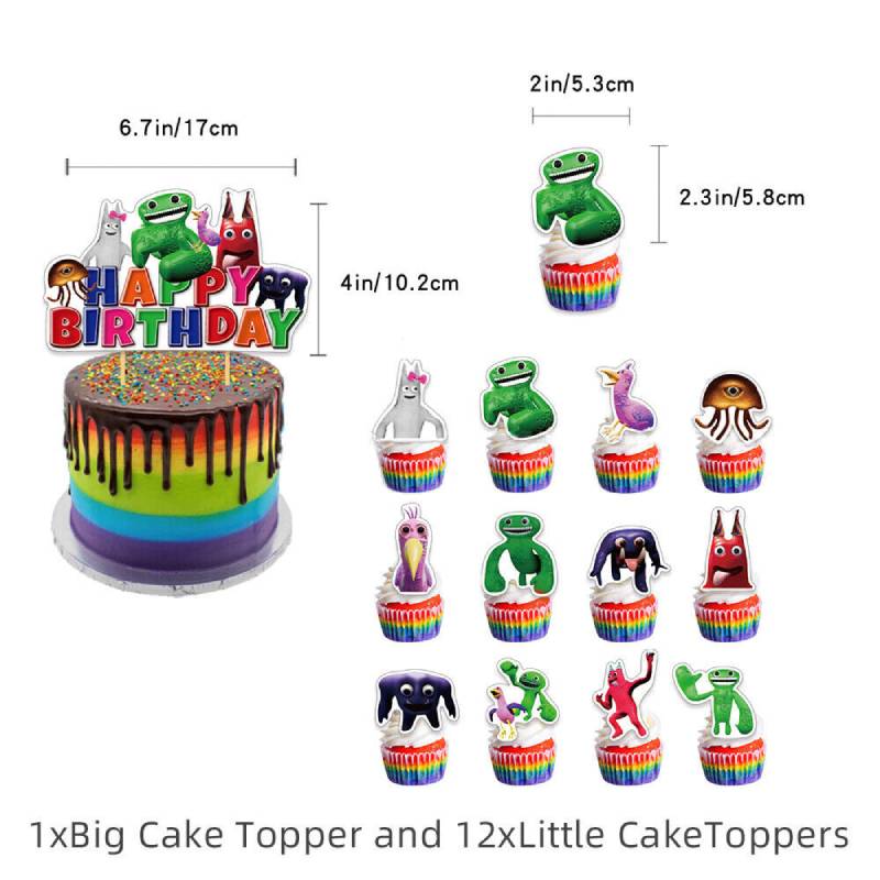 

Сад Банбана Тематический Набор Детского Дня Рождения Декор Баннер Топпер Торт Big Topper*1+Small Topper*12