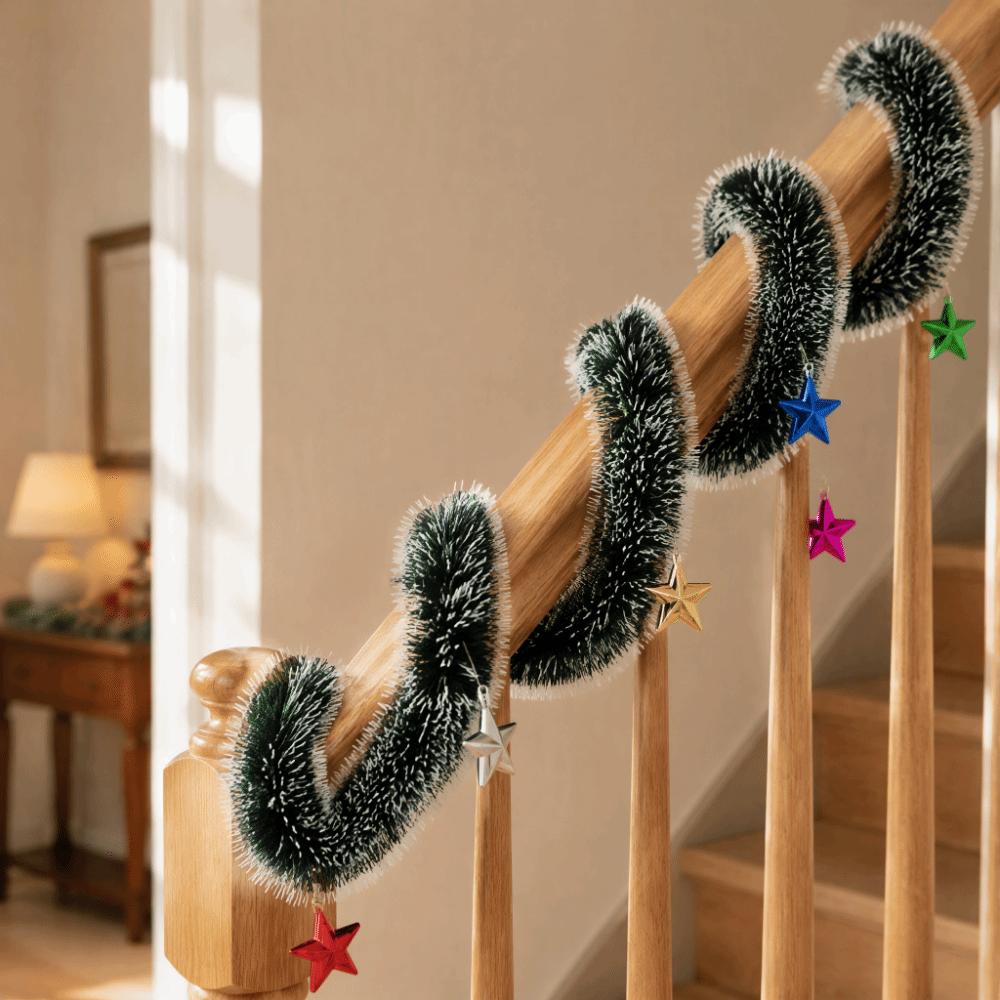 Twist Shiny Metallic Foil Decorations 3D Christmas Tree Ornaments Wall Rail
