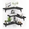 Latest Models Corner Shelves Wall Mounted Set of 3 Wood Wall Shelves for Bedroom /Bathroom/Living Room/Kitchen/Laundry Room