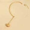 A Personalized Light Luxury Design Double Collar Invisible Long Circle Pendant Necklace Creative Fashion Lady