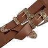 PU Waist Belt with Embossed Pin Buckle Adjust Length Waist Belt Woman Girls Jeans Dresses Skirt Coat Decors Waistband
