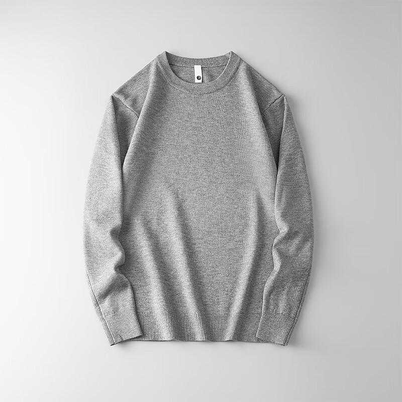 Yiliteng Men's Lambswool Blend Crew Neck Sweater