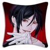 Anime Manga Black Butler Pillow Covers Cartoon Sofa Decorative Home Double-Sided Printing Short Plush Cute Cushion Cover