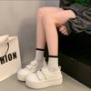 Popular ins Velcro big head platform single shoes 2025 spring new heightening shoes casual versatile little white board shoes