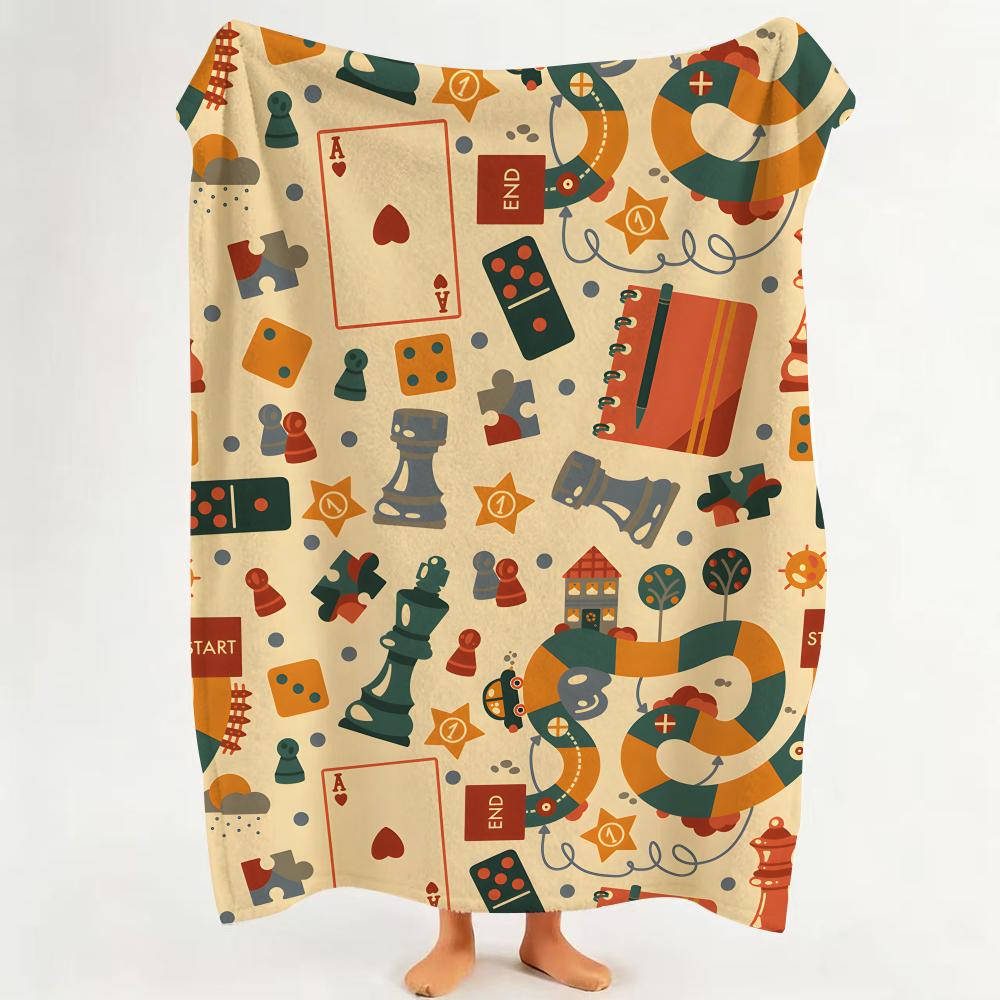 Art Vintage Mind Maze P Print Cartoon Throw Flannel Throw Blanket Suitable for Sofa Living Room Bedroom