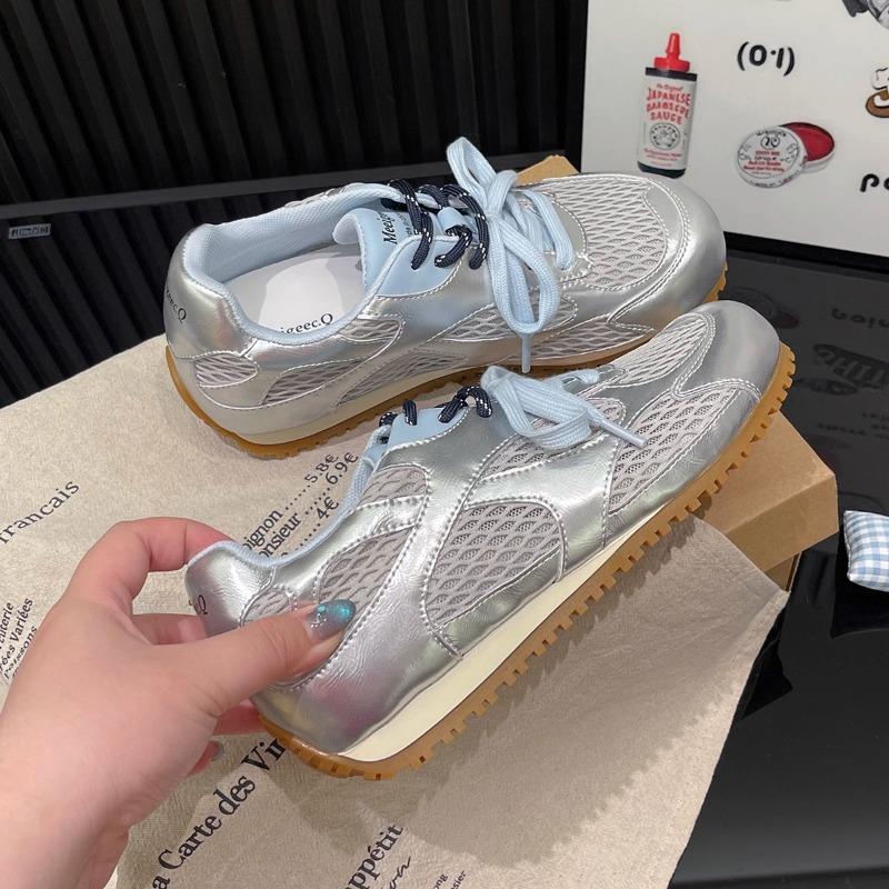 Summer New Fashion Color Matching Outdoor Jogging Shoes Casual Sports Round Head Flat Bottom Women