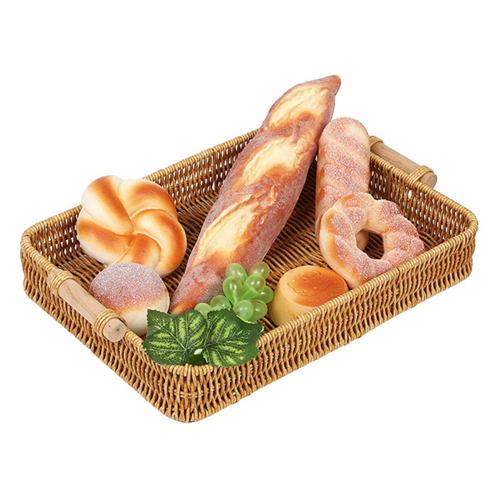 Waterproof Storage Basket Easy to Clean Organizer Basket Hand Woven Rattan Tray Versatile Home Organization Baskets