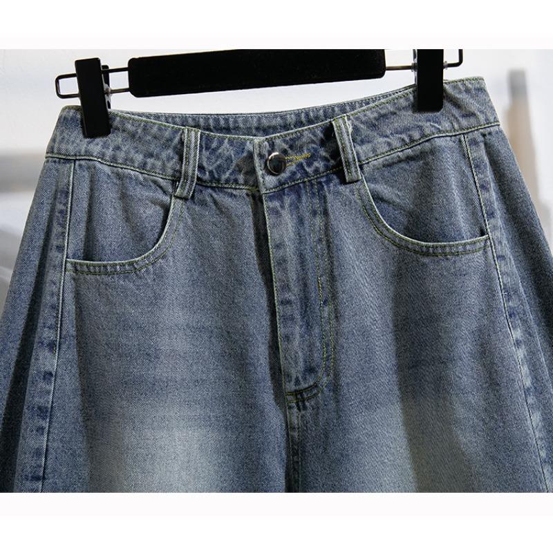 DIMANAF 2026 Estate Nuovi Jeans Corti Taglie Forti Donna Pantaloncini di Cotone Denim Larghi Casual Moda Pantaloncini da Donna Abbigliamento