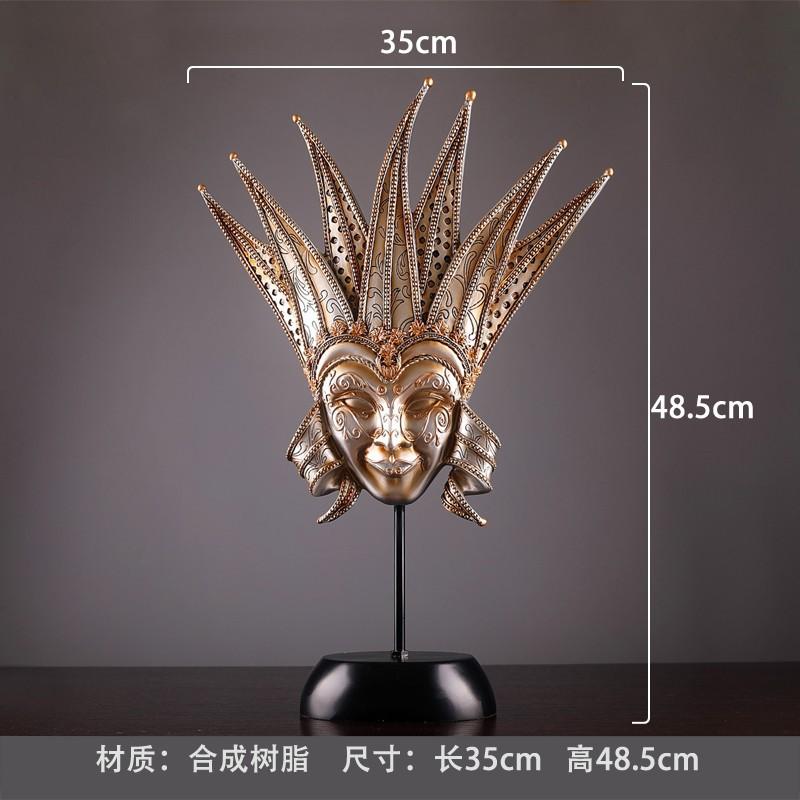 European Creative Vintage Mask Resin Figurines Accessories Art Home Room Desk Decoration Items Office Club Bar Furnishing Decor