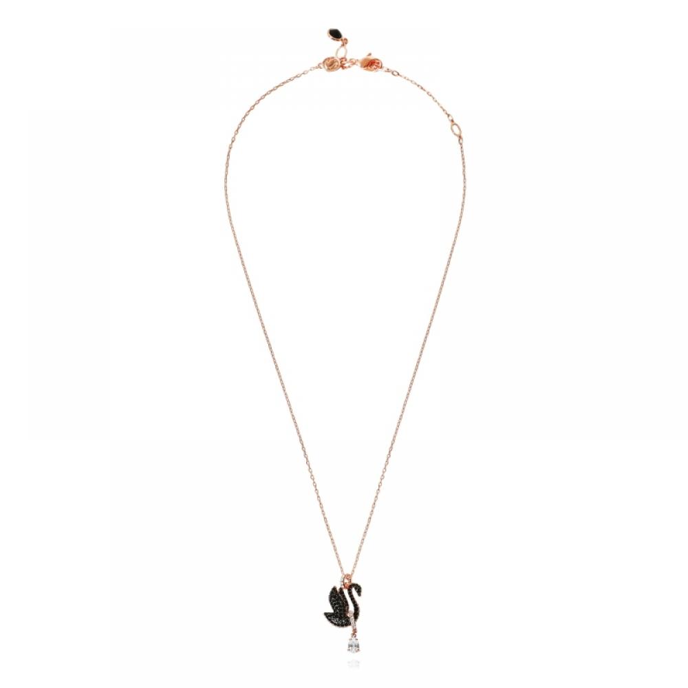 Swarovski 5678045 Swan Swan Black Necklace