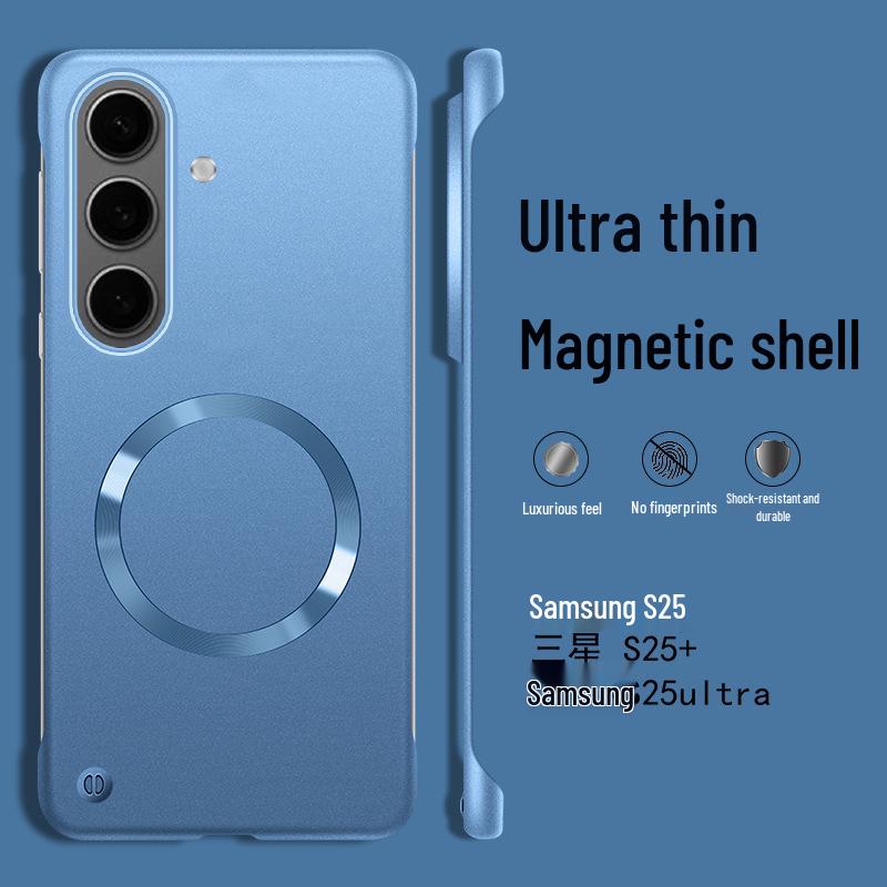 Samsung S26 Ultra Metal Magnetic Phone Case with Paint Finish, Borderless Design for S26 Plus