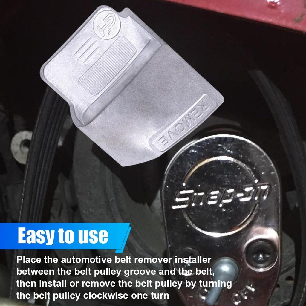 2PCS Stretch Belt Mate Kit, Metal Auxiliary Pulley Belt taller Tool for Timing Belt, Universal Serpentine Stretch Belts Remover Tool for Car Trolley