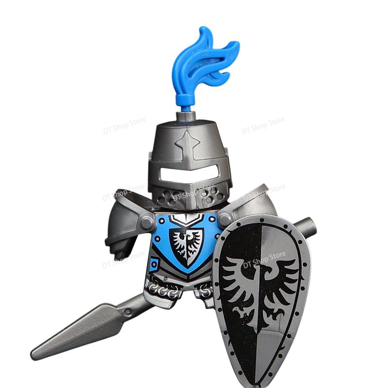 Medieval Ancient Castle Green Dragon Raven Knights Armour Assemble Scene Building Block Figures Children's Bricks DIY Toys Gifts